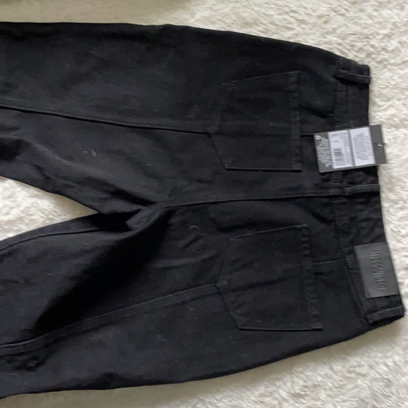 Black straight leg jeans with front seam detail. - Picture 3 of 6